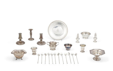 A GROUP OF AMERICAN AND MEXICAN STERLING SILVER HOLLOWARE