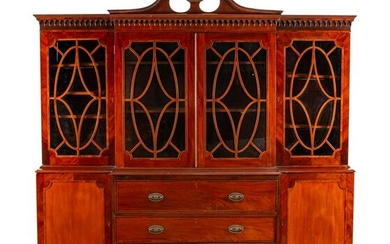 A George III Style Mahogany Breakfront Bookcase Height