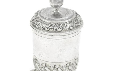 A German silver and parcel-gilt lidded beaker Johann Fassnacht, Augsburg 1708 - 1710
