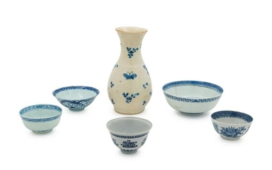 A Group of Six Chinese Blue and White Porcelain