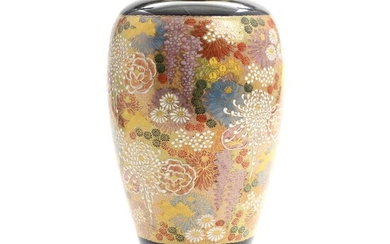 SOLD. A Japanese Satsuma faience vase, decorated in colours and gold with mille fleur. Shozan. 20th century. H. 22 cm. – Bruun Rasmussen Auctioneers of Fine Art