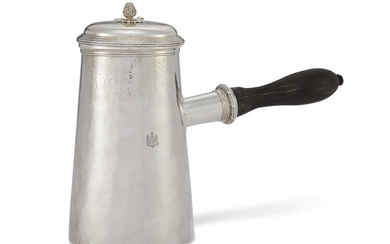 A LOUIS XV SILVER CHOCOLATE POT FROM THE ORLOFF SERVICE