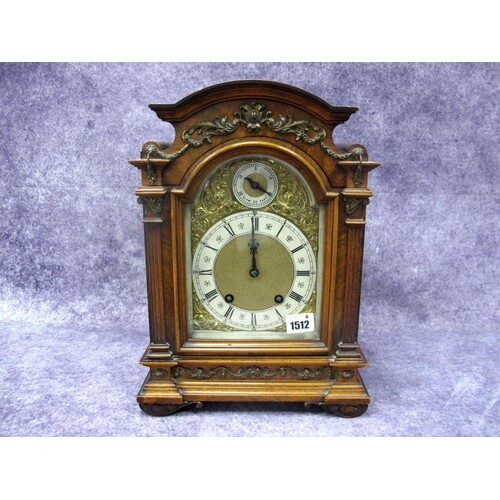 A Late XIX Century German Walnut Cased Bracket Clock, by Len...