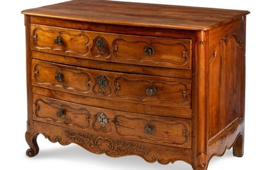 A Louis XV Provincial Style Walnut Commode