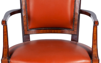 A Louis XVI style marquetry armchair 89 x 55...