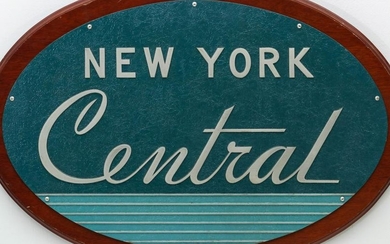 A MID 20TH CENTURY NEW YORK CENTRAL ADVERTISING PLAQUE