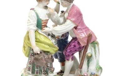 A Meissen Porcelain Figure Group, late 19th/early 20th century, modelled...