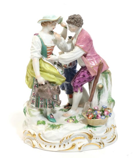 A Meissen Porcelain Figure Group, late 19th/early 20th century, modelled...