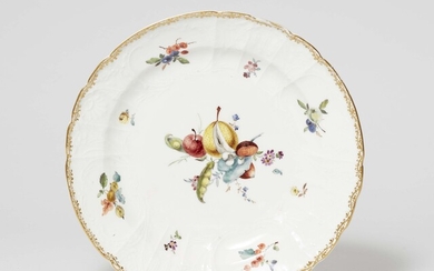 A Meissen porcelain dinner plate from a service for Friedrich II