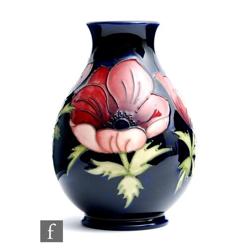 A Moorcroft Pottery baluster vase decorated in the Anemone p...