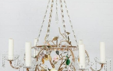A Neoclassical style six light chandelier
