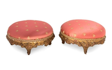 A Pair of Continental Style Foot Stools