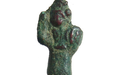 A Romano-Egyptian bronze amulet of Harpokrates
