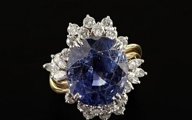 A Sapphire & Diamond Ring.