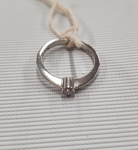 A Solitaire Diamond and Platinum Ring. Diamond(0.25ct).