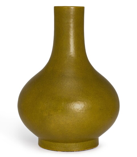 A TEADUST-GLAZED BOTTLE VASE MARK AND PERIOD OF GUANGXU