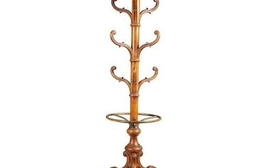 A VICTORIAN OAK COAT AND HAT STAND MID/LATE 19TH