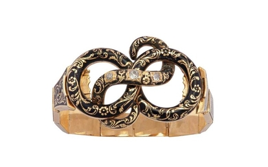 A Victorian enamelled serpent bracelet