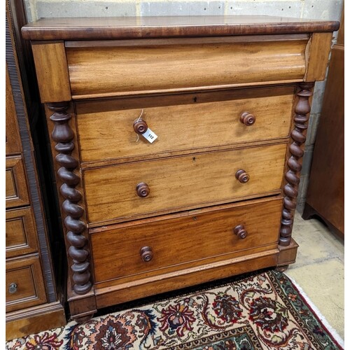 A Victorian mahogany Scottish chest, width 110cm, depth 55cm...