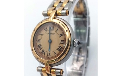 A Vintage Cartier Panthere Quartz Ladies Watch. Bi-metal (go...