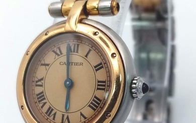 A Vintage Cartier Panthere Quartz Ladies Watch. Bi-metal (gold...