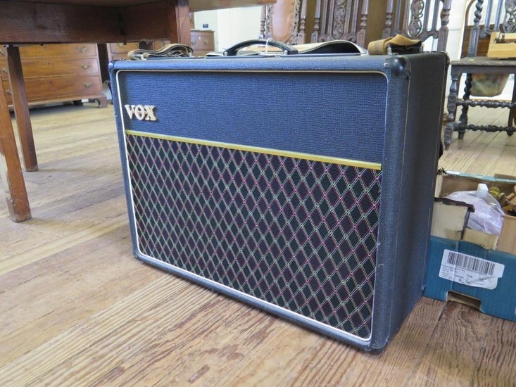 A Vox AC30 amplifier, serial no. 7407D1020, with foot pedal,...