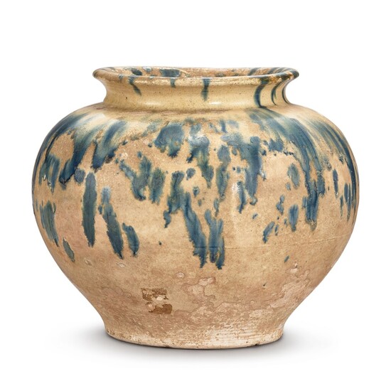 A blue-splashed jar, Tang dynasty 唐 灑藍彩罎, A blue-splashed jar, Tang dynasty 唐 灑藍彩罎