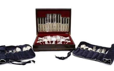 A cased canteen of silver plated Kings Pattern cutlery