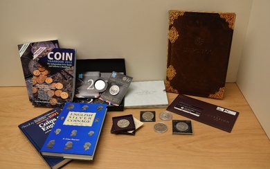 A collection of Cupro-Nickel GB Coins including Royal Mint Ship's Log The History of the Royal