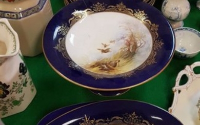 A collection of Royal Worcester game decorated dessert plates...