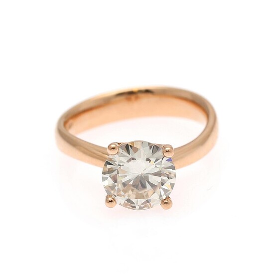 SOLD. A diamond ring set with an old brilliant-cut diamond weighing app. 2.01 ct., mounted in 18k rose gold. Cape/VVS. Size 51. – Bruun Rasmussen Auctioneers of Fine Art