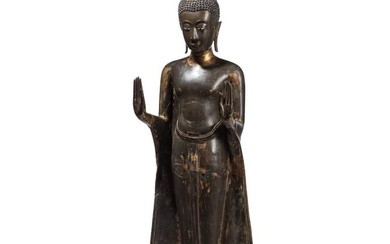 A large standing Thai bronze Buddha, 18th/19th century