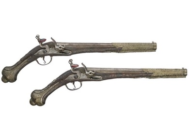 A pair of Balkan-Ottoman flintlock pistols, 19th century