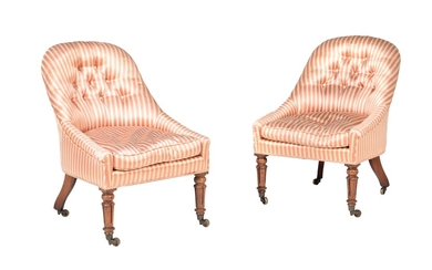 A pair of George IV rosewood salon chairs