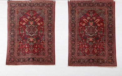 A pair of Kashan rugs, Central Persia