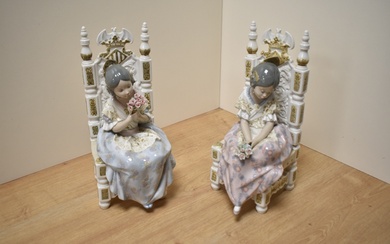 A pair of Lladro porcelain figurines, comprising Appreciation 1396 and Second Thoughts 1397, both