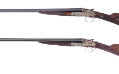 A pair of sidelock-s/s double shotguns Desenzani - Brescia cal. 12/70 #0135 & #0134 § C +ACC