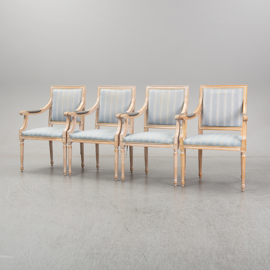 A set of 4 Louis XVI-style chairs from the second half of the 20th century