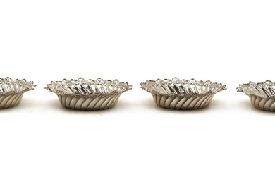 A set of four Victorian silver bonbon dishes