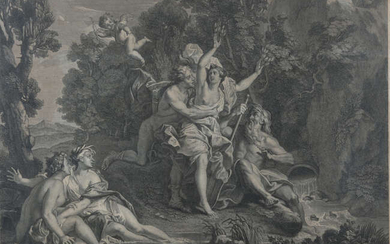 AFTER I. SILVESTRE Apollo and Daphne Engraving, 45.5...