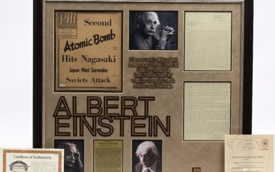 ALBERT EINSTEIN SIGNATURE ON A PM DAILY NEWSPAPER COVER...
