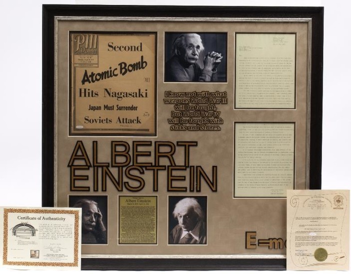 ALBERT EINSTEIN SIGNATURE ON A PM DAILY NEWSPAPER COVER...