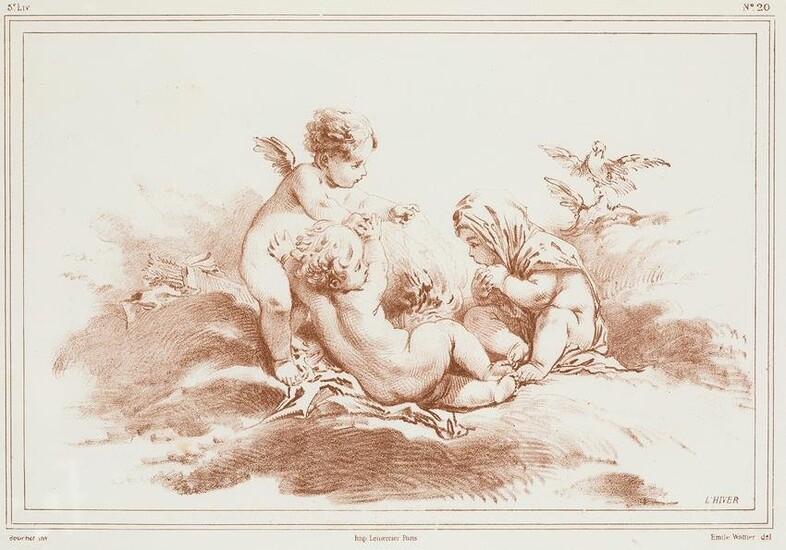 Ã‰MILE-CHARLES WATTIER (1800 / 1868) "The Four
