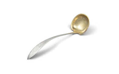 AN AMERICAN STERLING SILVER SOUP LADLE 19TH CENTURY...