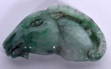 AN EARLY 20TH CENTURY CHINESE CARVED JADEITE PLAQUE, in