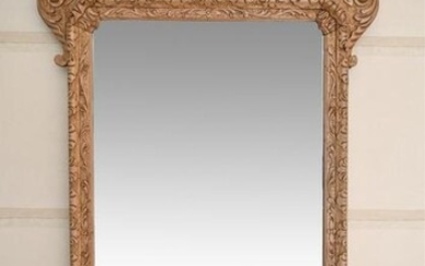 ANTIQUE CARVED WALL MIRROR, C. 1890-1910
