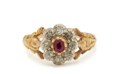 ANTIQUE, RUBY AND DIAMOND RING