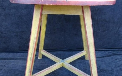 ATTRACTIVE PAINT DECORATED BISTRO TABLE W STRETCHER