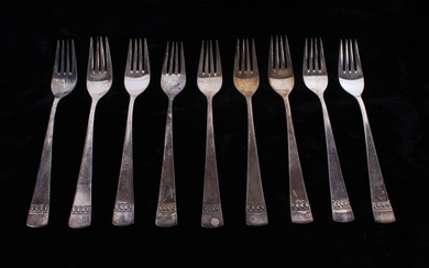 Air-India Silver Plated Forks Lot Of Nine