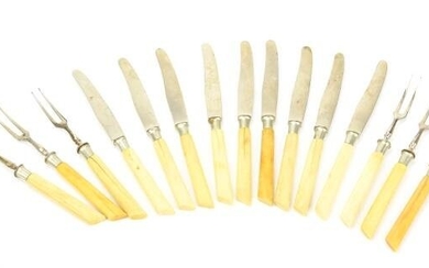 Alfred Behner Cocktail Knives Forks w Bone Handles